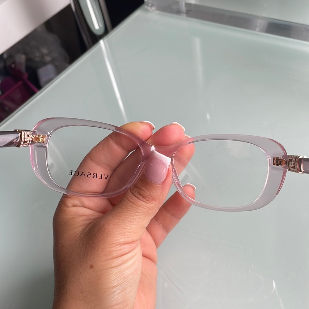 Versace round clear pink round cateye frames - Picture 4 of 7